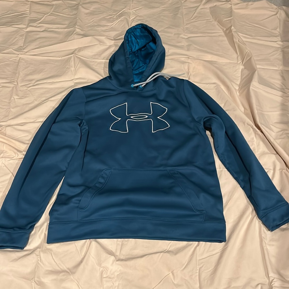 UNDER ARMOUR HOODIE MEN'S Steel Blue SZ Medium Loose
